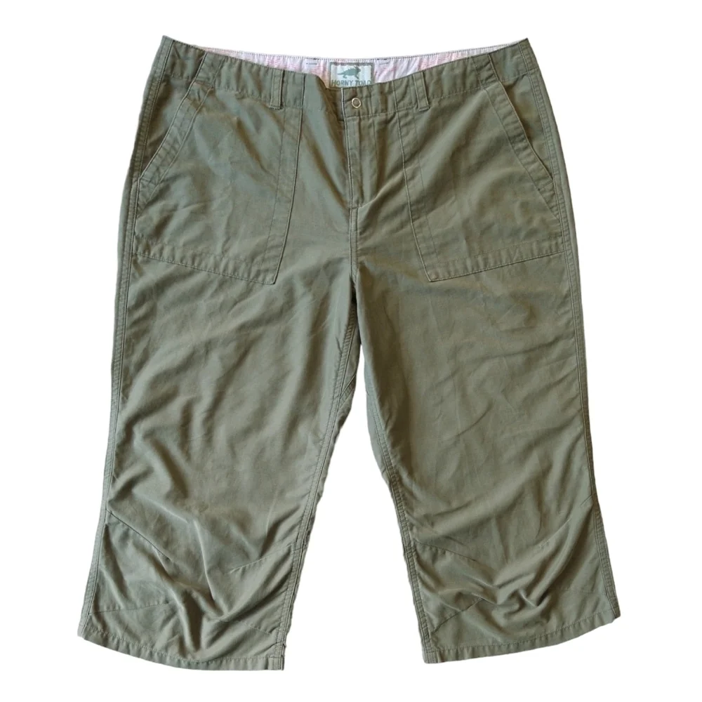 Horny Toad Olive Green Lightweight Capri Pants Hiking Outdoors Travel Utility